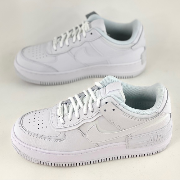 Nike Air Force 1 Shadow Triple White Women's Sneakers Shoes CI0919-100 - Picture 2 of 12